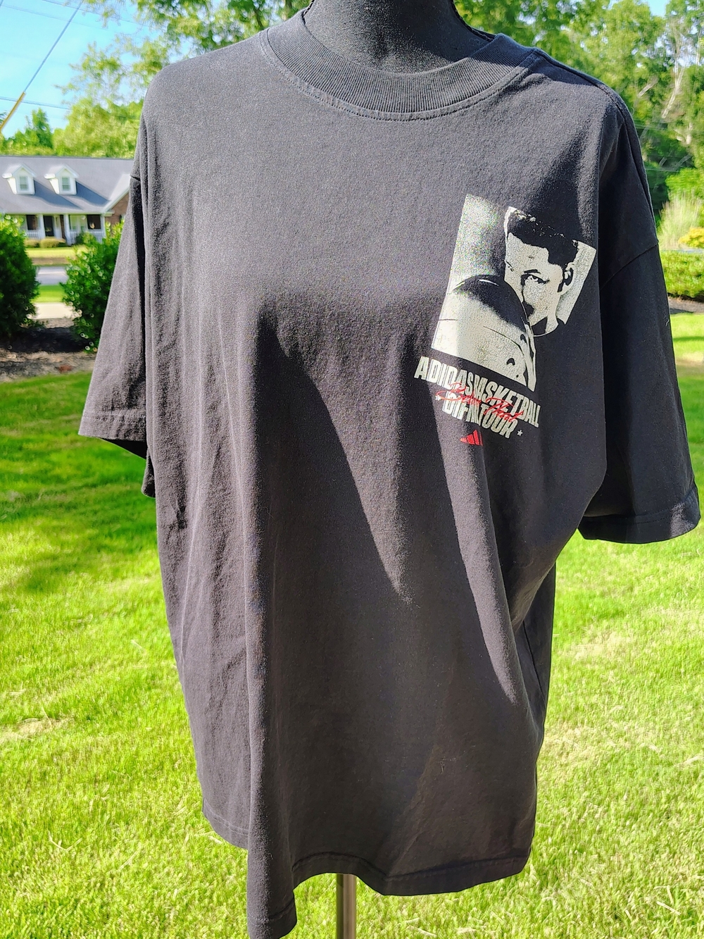 adidas Black Graphic Basketball Short Sleeve Tee